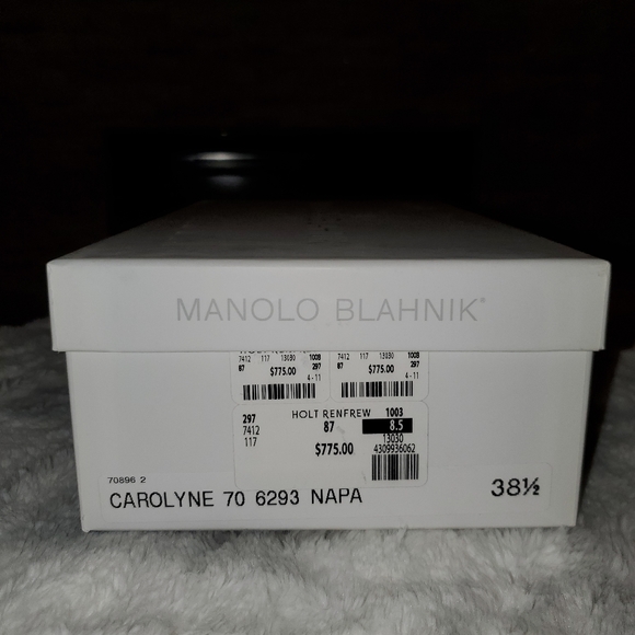 Manolo Blahnik Carolyne 70 Napa Black 38.5 - Picture 3 of 3